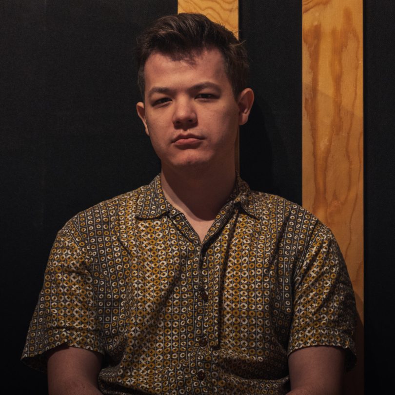 Eivind Lyngmo i studio på University of Chester.